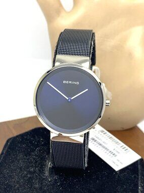 Bering Women's Watch 14531-307 Quartz Silver Blue Dial Mesh Stainless Steel 31mm